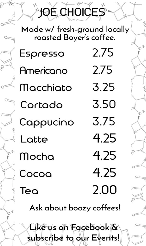 Coffee Menu